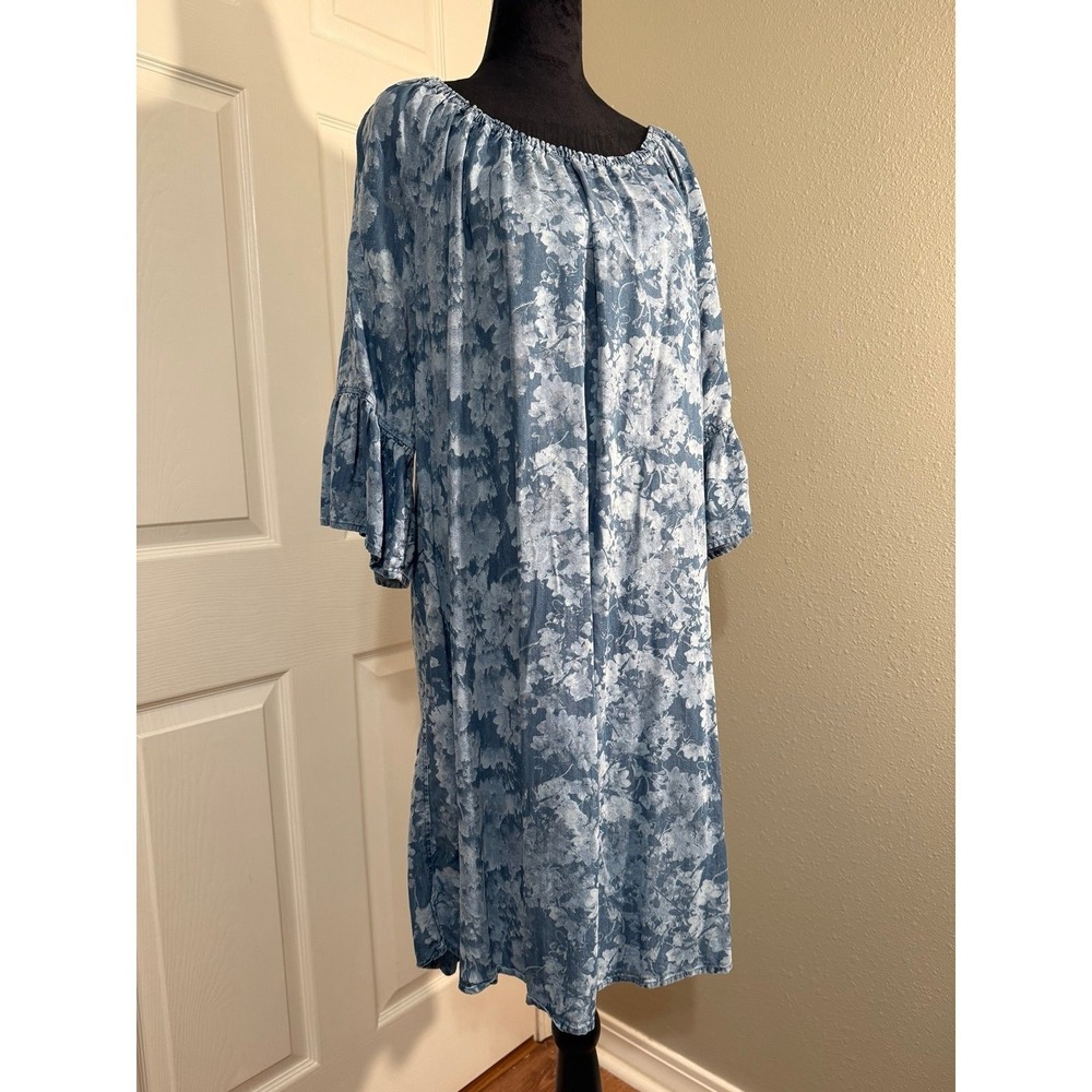 Ruby Rd. Blue Flutter Dress - Picture 2 of 3